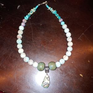 Turquoise and jasper necklace.